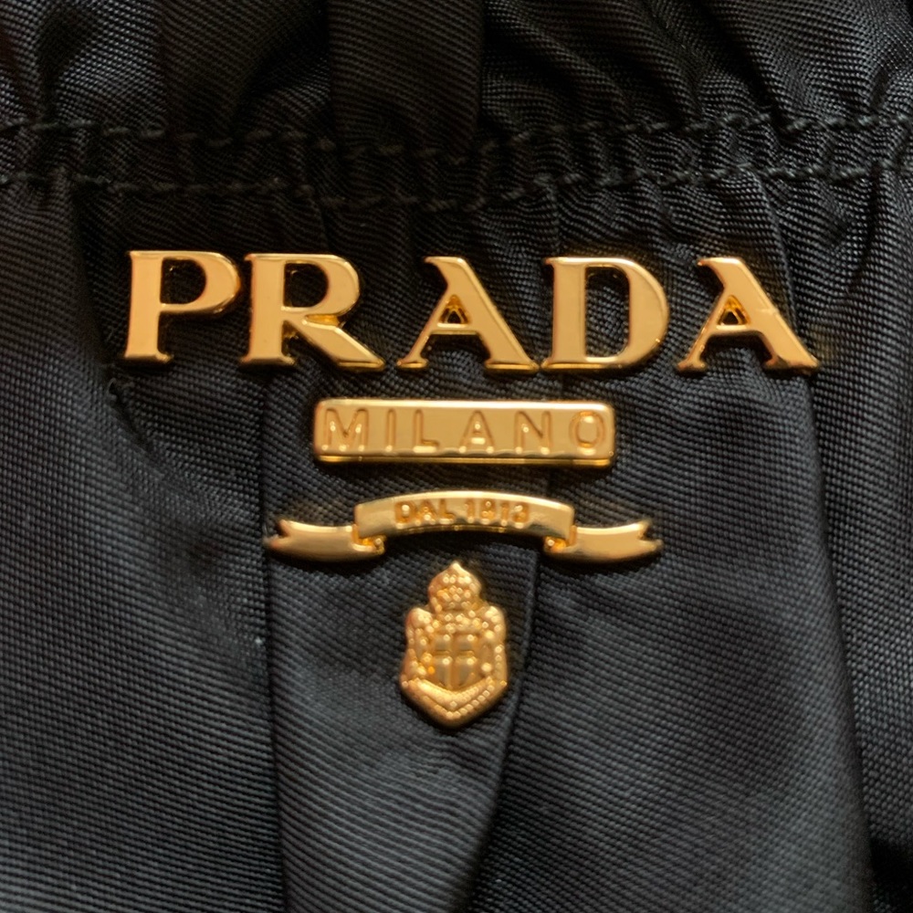 Prada Black Gaufre Tessuto Nylon & Leather Tote